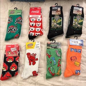 Men's Novelty Socks - 10 pairs total.